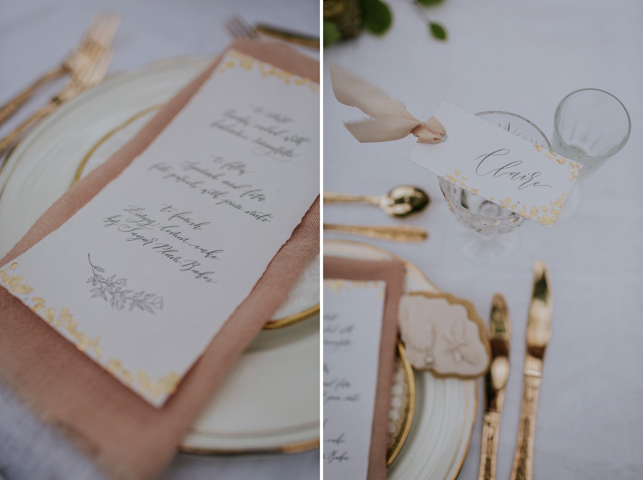 elegant wedding table details
